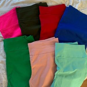 Lot of 7 colorful skinny pants